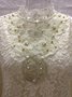 Women's Long Sleeve T-shirt Spring/Fall Apricot Floral Split Joint Cotton Stand Collar Daily Going Out Vintage Top