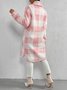 Lady Romance Buckle Coral Velvet Shawl Collar Coat