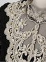 Women's Long Sleeve T-shirt Spring/Fall Apricot Floral Split Joint Cotton Stand Collar Daily Going Out Vintage Top