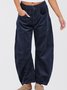 Women's  Elastic Waist H-Line Corduroy Pants Daily Going Out Pants Beige Casual Split Joint Plain Spring/Fall Pants