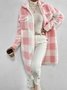 Lady Romance Buckle Coral Velvet Shawl Collar Coat