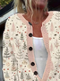 Printing Vintage Regular Fit Christmas Tree Cardigan