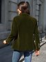 Pleuche Dressy Split Joint Lapel Collar Plain Blazer