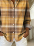 Women's Long Sleeve Shirt Spring/Fall As Picture Plaid Buckle Shirt Collar Regular Sleeve Daily Going Out Casual Top