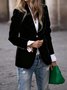 Pleuche Dressy Split Joint Lapel Collar Plain Blazer