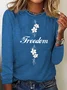 Women's Casual Freedom Flag Contrast Color Cotton Long-Sleeved T-Shirt