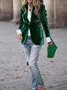 Pleuche Dressy Split Joint Lapel Collar Plain Blazer