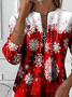 Women's Christmas Print Casual Zipper Long Sleeve Sweatshirt