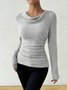 Urban Plain Cowl Neck T-shirt