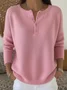 Casual Plain Crew Neck Sweater