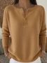 Casual Plain Crew Neck Sweater