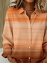 Women's Long Sleeve Shirt Spring/Fall Orange Abstract Buckle Shirt Collar Regular Sleeve Daily Going Out Casual Top
