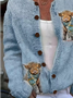 Women's Highland Cow Print Casual Cardigan