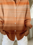 Women's Long Sleeve Shirt Spring/Fall Orange Abstract Buckle Shirt Collar Regular Sleeve Daily Going Out Casual Top