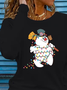 Women's Long Sleeve T-shirt Spring/Fall Black Christmas Printing Jersey Crew Neck Daily Going Out Casual Top