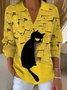 V Neck Loose Animal Picture Vintage Sweater