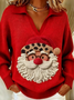 V Neck Loose Casual Christmas Sweater