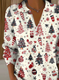 Vintage V Neck Loose Christmas Sweater