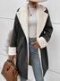Fluff/Granular Fleece Fabric Street Split Joint Coat