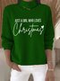 Loose Letter Pattern Turtleneck Vintage Sweater