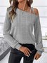 Regular Fit Cotton Casual One Shoulder T-Shirt