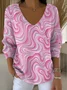 Geometric Casual Regular Fit V Neck Sweater