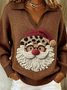 V Neck Loose Casual Christmas Sweater