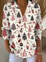 Vintage V Neck Loose Christmas Sweater