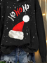 Christmas Hat Hoodie Casual Printing Hoodie