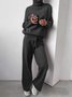 Women's Adjustable Strap Plain Daily Going Out Two-Piece Set Khaki Casual Spring/Fall Top With Pants Matching Set