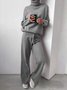 Women's Adjustable Strap Plain Daily Going Out Two-Piece Set Khaki Casual Spring/Fall Top With Pants Matching Set