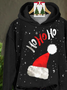 Christmas Hat Hoodie Casual Printing Hoodie