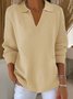 Shawl Collar Plain Simple Loose Sweater
