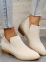 British Style Four Seasons Solid Color Pointed Toe Casual Rear Zipper Low Heel Thick Heel Single Shoes