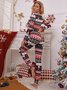 Home Clothes Sexy Regular Fit V Neck Christmas Jumpsuit