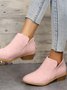 British Style Four Seasons Solid Color Pointed Toe Casual Rear Zipper Low Heel Thick Heel Single Shoes