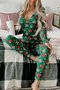 V Neck Sexy Christmas Regular Fit Lounge Set
