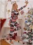 Home Clothes Sexy Regular Fit V Neck Christmas Jumpsuit
