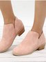 British Style Four Seasons Solid Color Pointed Toe Casual Rear Zipper Low Heel Thick Heel Single Shoes