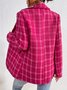 Cotton Geometric Shawl Collar Casual Blazer