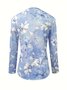 Gradient Pattern Loose Casual Others T-Shirt
