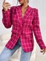 Cotton Geometric Shawl Collar Casual Blazer