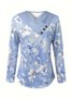 Gradient Pattern Loose Casual Others T-Shirt