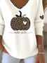Women's Long Sleeve T-shirt Spring/Fall White Halloween (pumpkin) Printing V Neck Daily Going Out Casual Top