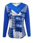 Others Casual Loose Multicolor Block T-Shirt