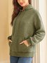 Casual Loose Jacquard Texture Elastic Drawstring Hooded Women's Sweatshirt