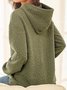 Casual Loose Jacquard Texture Elastic Drawstring Hooded Women's Sweatshirt