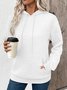 Casual Loose Jacquard Texture Elastic Drawstring Hooded Women's Sweatshirt