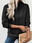 Casual Loose Jacquard Texture Elastic Drawstring Hooded Women's Sweatshirt