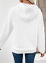 Casual Loose Jacquard Texture Elastic Drawstring Hooded Women's Sweatshirt